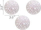 Christmas Traditions 4 inch Glittered Iridescnet White Rattan Ball Ornaments Hanging Tree Decorations (Set of 6) (Iridscent White), Large