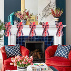 Large Patriotic Wreath Bows for Front Door, Memorial Day Red Blue White Stars and Stripes Bows for Wreath