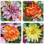 24 Inch Spring Summer Wreaths for Front Door Outside, Luxury Colorful Seasonal Floral Wreath with Chrysanthemums Roses Tulips & Berries, Faux Spring Summer Door Wreath for Outdoor Home Decor