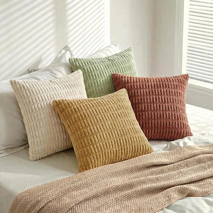 Fancy Homi 4 Packs Decorative Throw Pillow Covers for Living Room Couch Bed, Modern Farmhouse Boho Home Décor Accent Cushion Case, 16" x 16", Fall