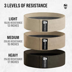 Hip Bands for Booty Workouts | Non Slip Fabric Band Set with 3 Levels - Resistance Bands for Legs & Hip - for Men & Women