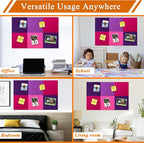 Square Felt Cork Bulletin Board Tiles, Self Adhesive DIY Felt Pin Board for Wall 30" x 20" with 35 Pushpins for Office School Home Wall Decor Stickers Memos Photos Display (Gradual Purple)