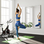 FICTOR Home Gym Mirror for Wall, 48"x28"x2 PCS Large Workout Mirrors with Tempered Glass, Full Length Frameless Body Mirror for Garage, Dance, Yoga, Bedroom
