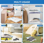 12 Jumbo Compression Storage Bags, Vacuum Storage Bags, Space Saver Bags for Comforters, Blankets, Bedding, Pillows and Clothes Storage, Hand Pump Included