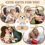 WELLBANEE Mini Crochet Bear Gifts for Her Him, Wife Husband Girlfriend Boyfriend I Love You Gift, Crochet Stuffed Animal, Anniversary Birthday Gifts, Handmade Bear Small Stuff Things