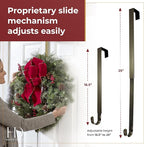 Haute Decor Adapt Adjustable Length Wreath Hanger with Interchangeable Icons (4 Wreath Hangers in 1) (Antique Brass-Reindeer/Pumpkin/Butterfly/Fleur de lis)