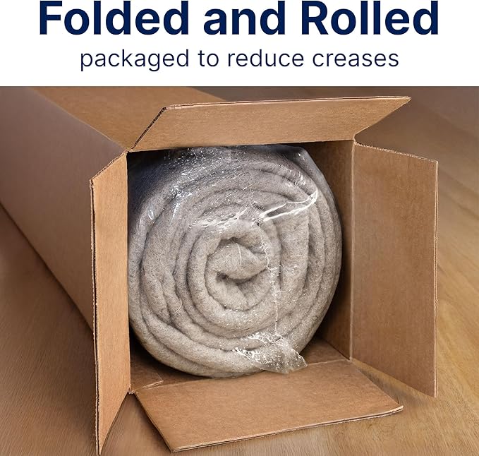 RUGPADUSA - Eco-Plush - 8'x12' - 3/8" Thick - 100% Felt - Extra Cushioned Rug Pad - Available in 3 Thicknesses, Many Custom Sizes