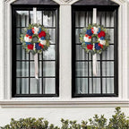 WANNA-CUL 250th Year Patriotic Wreaths for Front Door Decorations, 24 Inch 4th of July Hydrangea Wreath, Red White Blue Spring Door Wreath for Independence Day, Memorial Day for Indoor Outdoor Decor