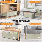 Dayacoco Underbed Storage with Wheels, 2 Pack Under Bed Storage Containers with Clear Lids, No Assembly Required 10.1 inch Rolling Under Bed Storage for Clothes, Beige