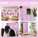 Hahafelt 16 in x 40 Ft Fabric Bulletin Board Roll Purple Plaid Bulletin Board Classroom Non Woven Background Decorations Waterproof Wrinkle Resistant Fabric Roll for Back to School Wall Decor