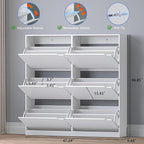Shoe Cabinet with 6 Flip Drawers, Slim Narrow Shoe Storage Cabinet, Freestanding Shoe Organizer for Entryway, Hallway, Foyer