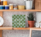 SRADMO Inspirational Wood Box Sign Desk Decor, Motivational Office Decor, Blue and Green Checkered Positive Theme Wooden Block Box Sign Decoration for Home Office Shelf Table Decorative Accessories