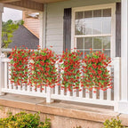 INQCMY 2Pcs Artificial Fake Hanging Flowers for Outdoors UV Resistant Artificial Plants for Spring Summer Decor Look Real Faux Flowers for Outside Home Planter Porch Patio Decor