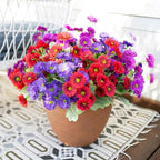 HyeFlora Artificial Flowers for Outdoors Fake Plants Spring Outside Decoration, 6 Bundles Dahlia Silk Daisy Realistic UV Resistant Faux Flowers for Outdoor Planter Balcony Porch Yard Garden Home, Mix