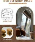 Delma Full Length Mirror, Large Floor Mirror for Wall, Bedroom, Bathroom, Living Room with Aluminium Frame (Stand, Arch 69x24, Silver)