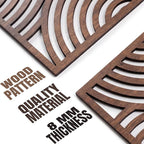 qmmp Modern Wooden Wall Sculptures - Set of 3 - Home Decor Accent - Large Wall Art for Living Room, Bedroom, Office - Easy Installation (Walnut, Medium - Orbit)