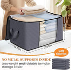 Fab totes Storage Bags,Clothes Blanket Storage Bins Foldable Closet Organizers with Reinforced Handle for Home Dorm Storage and Organization,Fabric Bags for Organizing Bed Sheets,Clothing,Comforters