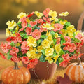 Fake Hibiscus Artificial Flowers for Outdoors Spring Summer Decoration, 6 Bundles Silk Hibiscus Flowers Bouquet UV Resistant Look Real Faux Plants for Outside Planter Front Door Porch Balcony, 2MixHC