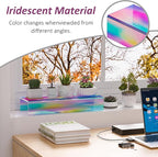Sezanrpt Acrylic Shelf Riser 12x4.3x2 pack of 2, Iridescent Display Shelf 12” for Shoes, Glasses, Plants, Home Decors, Perfume, 12x4.3x2 Inch