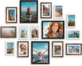 Vittanly 15 Pack Picture Frames Collage Wall Decor, Multi Sizes Including 3pcs 8x10, 6pcs 5x7 and 6pcs 4x6 Photo Frames, Gallery Frame Set for Wall or Tabletop Display, Black, Brown and White