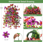 INQCMY Artificial Flowers for Outdoor Faux Hanging Plants Spring Outside Decoration,2Bundles Fake Silk Flowers Realistic Outdoor Flowers No Fade UV Resistant Porch Patio Window Yard Balcony Decor