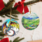Christmas Ornaments, 2.8 Inch Ceramic Hanging Ornament, Christmas Tree Ornaments, Xmas Decorations, Holiday Decorations, Holiday Party Gifts, and Xmas Gift Ideas - Green Irish Hills
