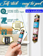 Exquisite Enamel Design Mezuzah with Scroll, Easy Install Use Double-Sided Tape, Dove with an Olive Branch Theme Mezuzah for Door with Crystal Diamond Accent for Any Jewish Occasions, 3.8”
