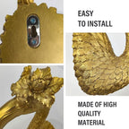 GUSFREUD Gold Animal Heads Sculptures Wall Art - 13" Resin Faux Flamingo for Home Wall Decor, Bird Wall Hanging Decoration for Living Room, Bedroom & Kitchen, Unique Gift Idea