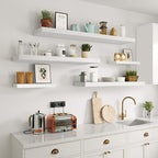 Vivelove Single Floating Shelves 36 Inches, 36 x 10 inch Deep x 1.8 in Thick, Long Floating Shelves for Bedroom, Living Room, Kitchen, Office, Shelves for Wall, Modern Home Decor, White