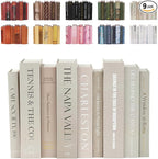 9 Faux Books Neutral - Decorative Box with Hidden Storage, Neutral Home Accessory, Bookshelf Accent, Coffee Table Book, Home Staging Accessory, Paper Wrapped Books