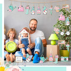 Maitys 36 Pcs Spring Flower Wooden Ornaments Sunflower Tulip Easter Tree Decoration Floral Gnome Hanging Wood Cutout Pastel Spring Decor for Home Small Tree Party(Dreamy)