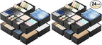SpaceAid Drawer Organizer Clothes, 24 Pack Dresser Organizer Bins for Nursery, Closet Organization and Storage Dividers for Clothing, Baby Clothes, Underwears, Socks (Black)