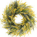 26'' Large Lavender & Eucalyptus Wreath for Front Door Window - Artificial Eucalyptus Leaves Greenery Outdoor Wreath for Wedding Farmhouse Porch Wall Room Home Decor (Yellow)