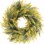 26'' Large Lavender & Eucalyptus Wreath for Front Door Window - Artificial Eucalyptus Leaves Greenery Outdoor Wreath for Wedding Farmhouse Porch Wall Room Home Decor (Yellow)