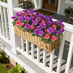 Artificial Fake Flowers for Outdoor, 8 Bundles Faux Plants Silk Flowers Spring Decoration UV Resistant No Fade Plastic Flowers for Outside Planters Home Porch Patio Yard Garden Decor