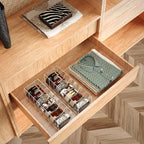 Belt Organizer - Acrylic Belt Storage Holder for Closet with Dust Cover Lid - 7 Compartments Clear Display Case for Tie and Bow Tie