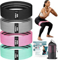 Resistance Bands for Working Out with Guide, 4 Workout Bands for Women & Men, Fabric Exercise Bands for Legs, Hip, Glute, Butt, Booty Bands Set for Yoga, Pilates, Strength