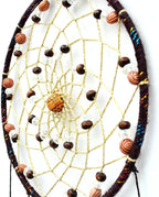 Urdeoms Tree of Life Dream Catchers for Bedroom Adult Brown Boho Dream Catcher Wall Decor for Girls Chakra Crystal Healing Stones Hanging Ornament Room Decoration 18" Length(NO.12)