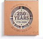 250th Anniversary Decorative Plates 10 Inch Vintage Patriotic Decorations Commemorative Plates with Stand Independence Day 4th of July Semiquincentennial Home & Office Decor