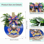 12" Patriotic Wreath for Front Door Wooden Welcome Sign, 4th of July Decorations Outdoor with USA 250th Anniversary Flag, Memorial Day Patriotic Decor (Color-Freedom1)