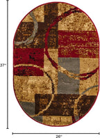 Unique Loom Barista Collection Area Rug - Kouillou (2' 2" x 3' 1" Oval, Multi/Brown)