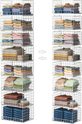 8-Tier Stackable Closet Organizers and Storage Shelves, Foldable Closet Shelf Organizer, Stackable Storage Bins Drawers for Closet Organizer System, White(Patent Pending)