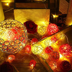Patelai 36 Pcs Wicker Rattan Balls Decorative Balls for Vase Centerpiece Bowls Orbs Filler for Home Decor,4 Sizes(White, Pink, Rose, Red,2.4'',2'',1.6'',1.2'')