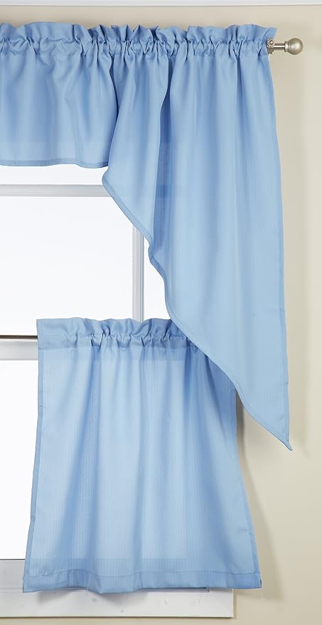 Lorraine Home Fashions 00200-SWAG-00003 Ribcord Swag Pair, 54-Inch x 38-Inch, Blue