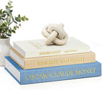 JARLINK Aesthetic Decorative Books, Set of 3 Linen Faux Books for Coffee Table, Bookshelf or Mantle Decor, Stylish Book Storage Boxes for Home Decor, Photo Organization, and Keepsake Storage, Blue