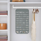 2-Pack Hanging Jewelry Organizer Storage, 40 Pockets 36 Hooks Necklace Earring Necklace Bracelet Ring Organizer, Double - Sided Design, Grey