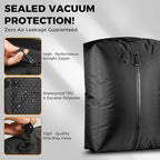 Travel Vacuum Seal Bags with Wireless Rechargeable Pump, 25L Durable Reusable Compression Packing Bags for Carry-On Suitcase & Backpack, IP67 Waterproof Space Saver Kit (2 Pack)