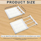Gerrii 4 Pcs Closet Tension Shelf Rod Expandable Shelf Locker Organizer Adjustable Storage Rack Scalable Layered Divider Separator for Cabinet Wardrobe Kitchen Bathroom (14.96''-23.62'')