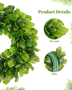 DDHS 11 Inch Small Boxwood Wreath for Front Doors, 2 Packs Artificial Mini Green Wreath Weatherproof, Spring Summer Indoor Outdoor Wreaths for Wall Window Table Wedding Home Decor Party Farmhouse