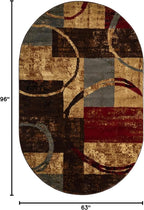 Unique Loom Barista Collection Area Rug - Kouillou (5' 3" x 8' Oval, Multi/Brown)